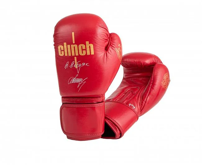 C175L Перчатки боксерские Clinch Olimp Premium Александр Лебзяк красные