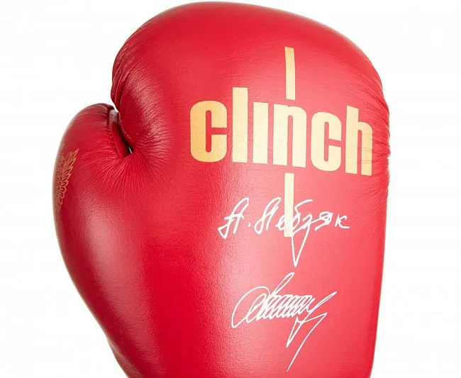 C175L Перчатки боксерские Clinch Olimp Premium Александр Лебзяк красные