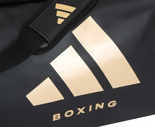 adiACC051B-L Сумка-рюкзак Training 2 in 1 PU Bag Boxing L черно-золотая