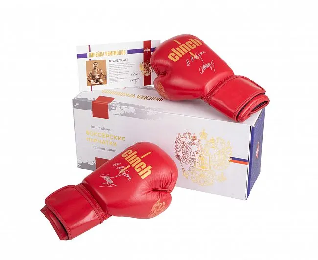 C175L Перчатки боксерские Clinch Olimp Premium Александр Лебзяк красные