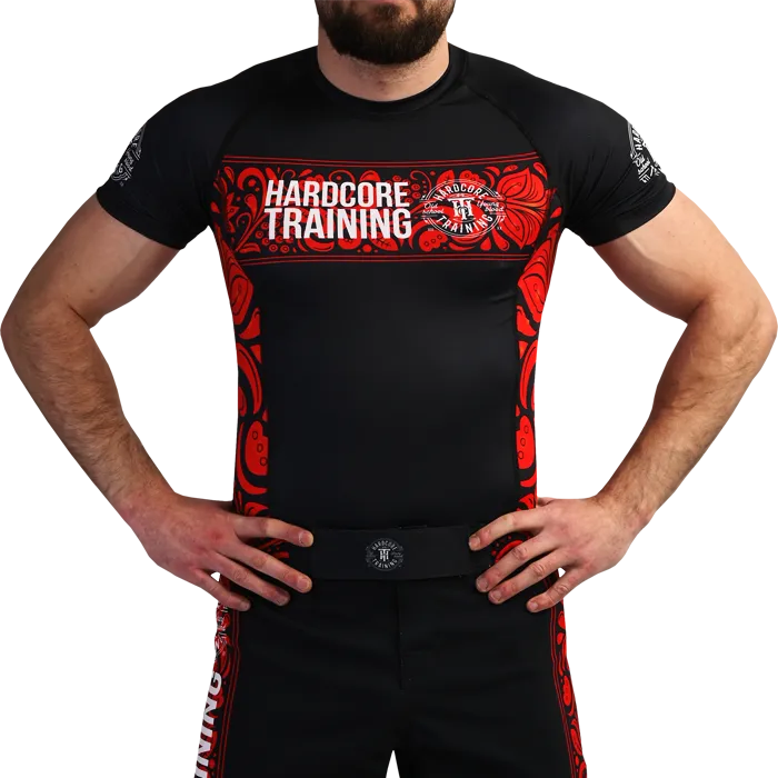 Рашгард Hardcore Training Russian Pattern SS Black/Red