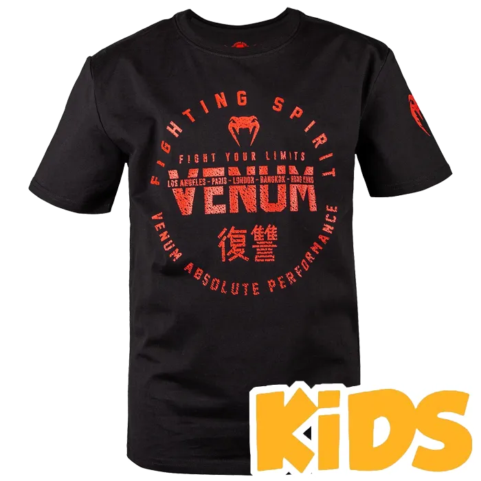 Детская футболка Venum Signature Black/Red (10 лет)