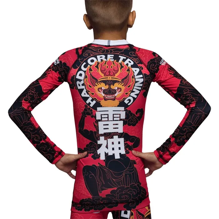 Детский рашгард Hardcore Training Raijin Black/Red LS