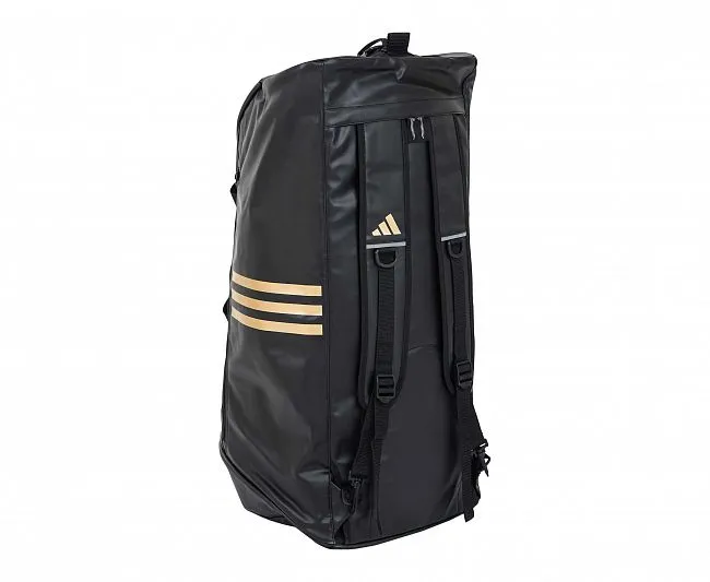 adiACC051B-L Сумка-рюкзак Training 2 in 1 PU Bag Boxing L черно-золотая