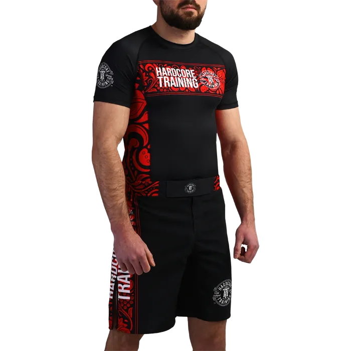 Рашгард Hardcore Training Russian Pattern SS Black/Red