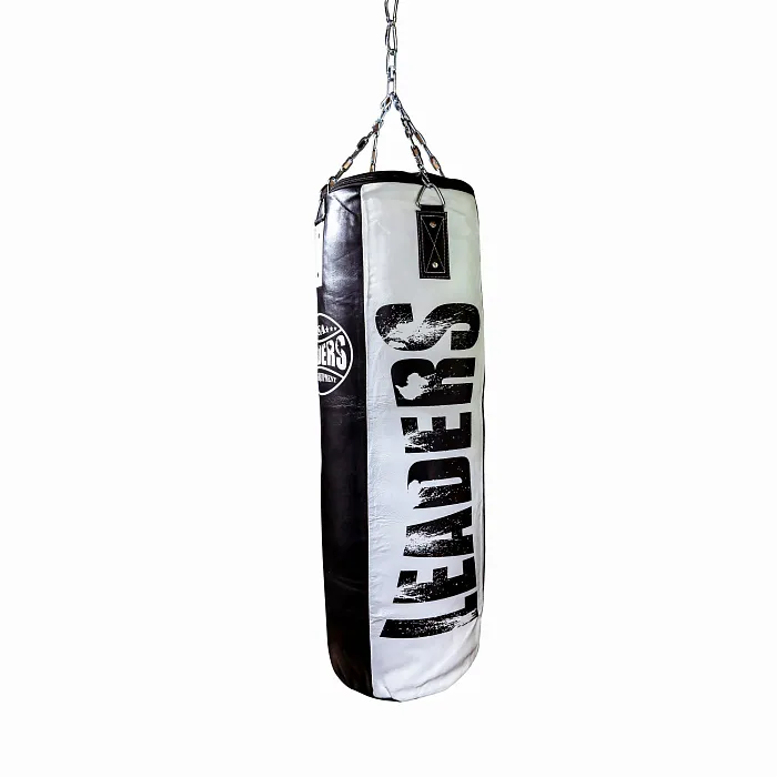 Мешок боксерский Leaders Black White кожа 120х40 см.