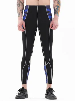 Компрессионные штаны Puncher Black Blue Line 