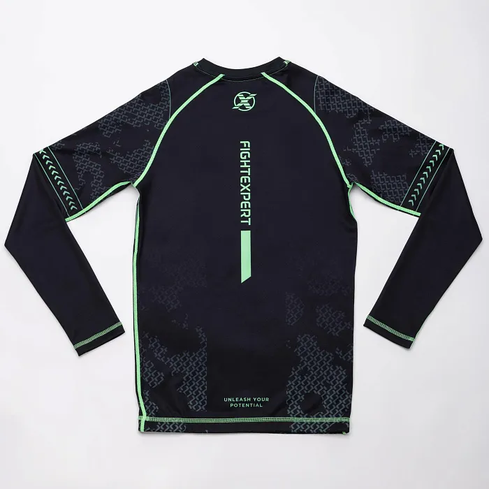 Рашгард с коротким рукавом FIGHTEXPERT COMBAT Black / Green