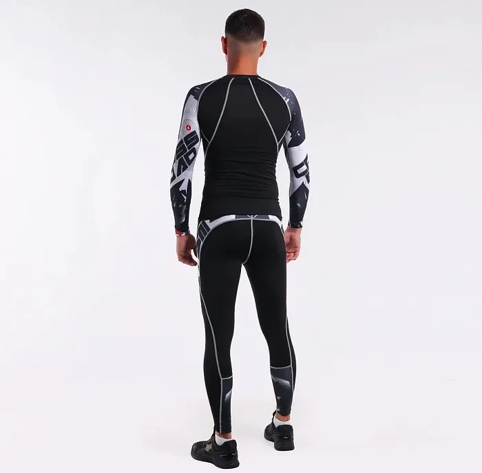 Компрессионные штаны Puncher Black White Line 