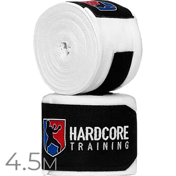Боксёрские бинты Hardcore Training Superior белые 4,5 м