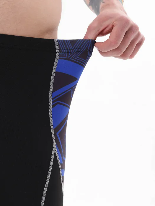 Компрессионные штаны Puncher Black Blue Line 