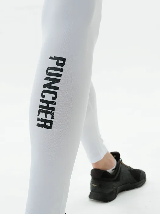 Компрессионные штаны Puncher Logo 5.0 white