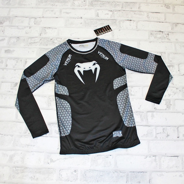 Рашгард Venum black\grey Long sleve размер L