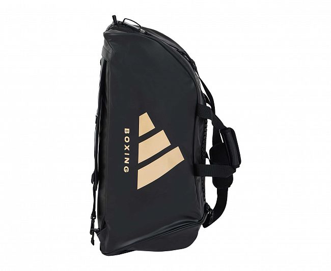 adiACC051B-L Сумка-рюкзак Training 2 in 1 PU Bag Boxing L черно-золотая