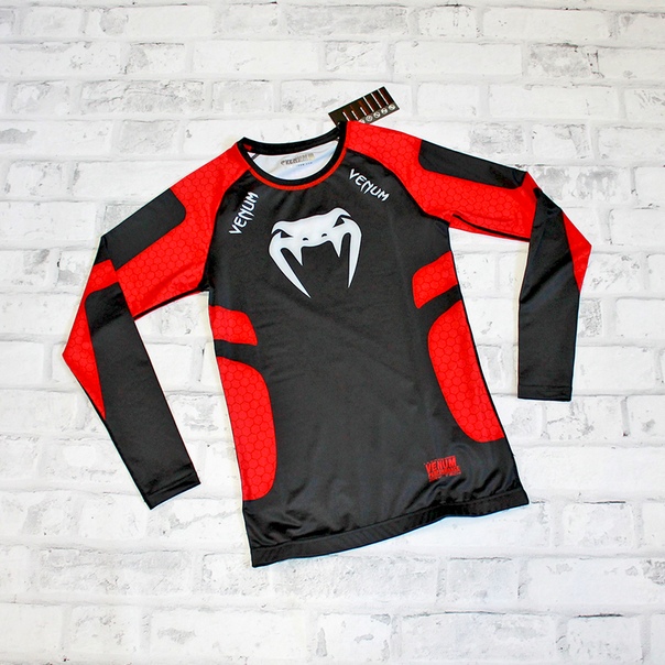 Рашгард Venum black\red Long sleve размер L