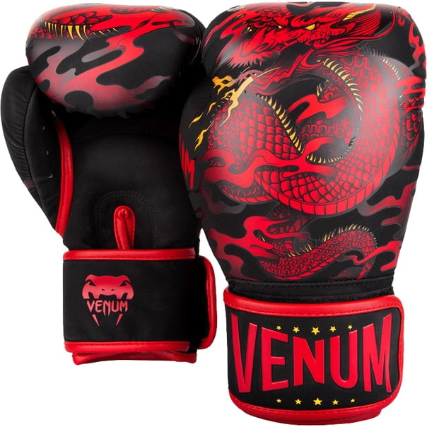 Боксерские перчатки Venum Dragon Flight-Black/Red(14oz)