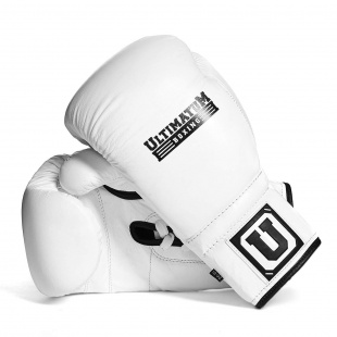 Универсальные тренировочные перчатки на шнуровке Ultimatum Boxing Gen3Pro White Force Lace-Up (14 Oz