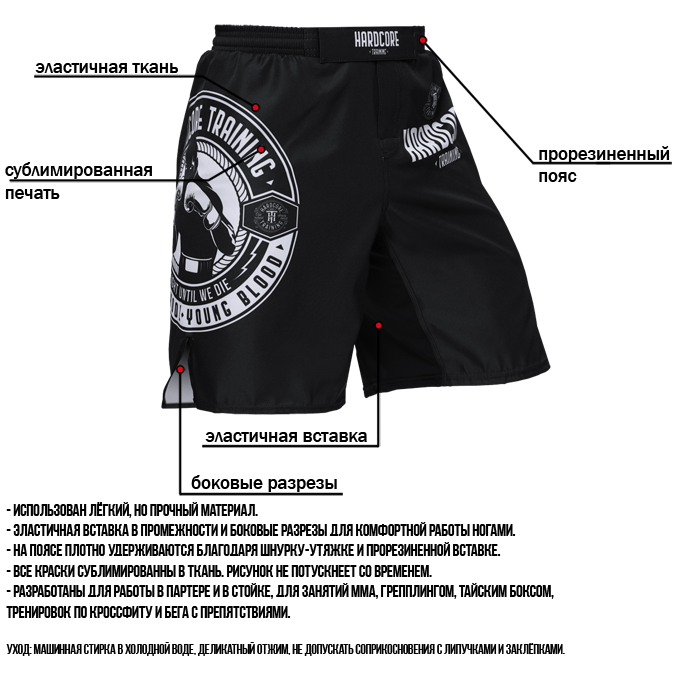 Шорты Hardcore Training Round Black