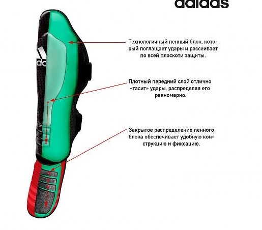 adiGSS011T Защита голени и стопы Muay Thai Shin Instep Leather черно-белая 