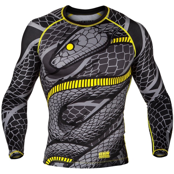 Рашгард Venum Snaker Rashguard Long Sleeve Black/Yellow размер M