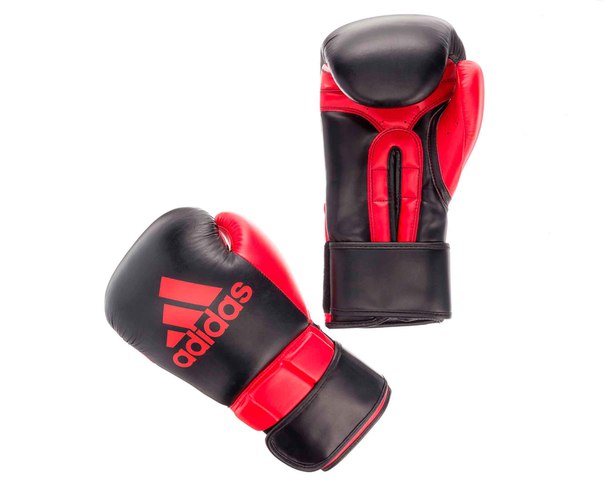 adiBC23N Перчатки боксерские Super Pro Safety Sparring Hook & Loop черно-красные (вес 18 унций)