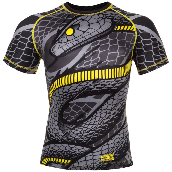 Рашгард Venum Snaker Rashguard Short Sleeve Black/Yellow размер L