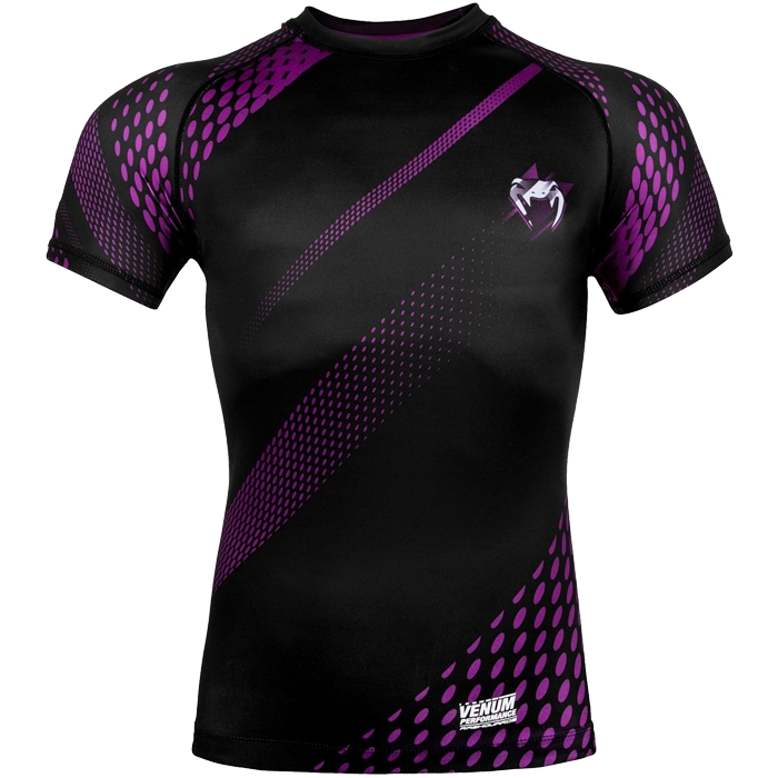 Рашгард Venum Rapid Rashguard Short Sleeves Black/Purple размер XXL