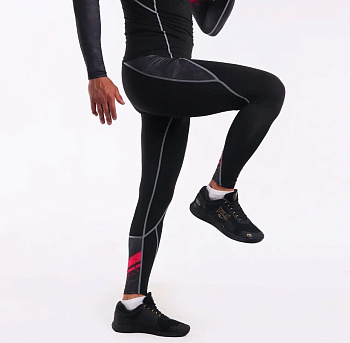 Компрессионные штаны Puncher Black Red Line
