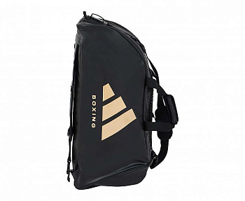 adiACC051B-L Сумка-рюкзак Training 2 in 1 PU Bag Boxing L черно-золотая