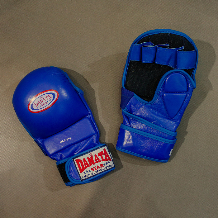 Перчатки для ММА Fight DAS-816 (кожа) синий XL