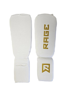 Защита голень-стопа Rage белый с золотым эласт. ткань