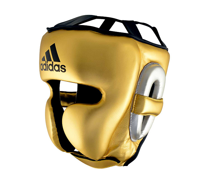 adiPHG01ProM Шлем боксерский AdiStar Pro Metallic Headgear золото-серебристо-черный
