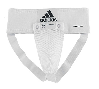 adiBP06WKF Защита паха мужская WKF Men Groin Guard белая