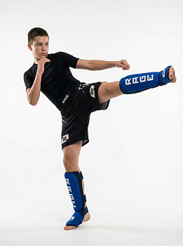 Защита голень-стопа Rage Союз ММА Росии синий неопрен