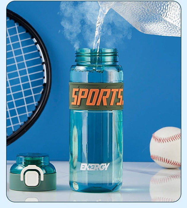 Бутылка для воды SPORTS, 850 мл, прозрачный/белый