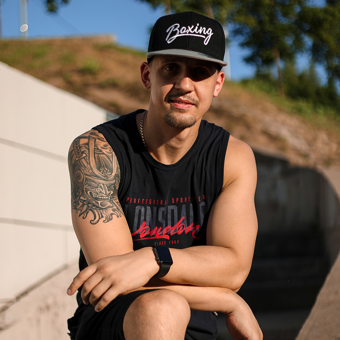 Бейсболка Boxing черно-серая