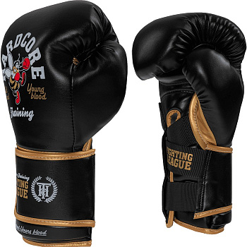 Боксерские перчатки Hardcore Training Fighting League Black PU