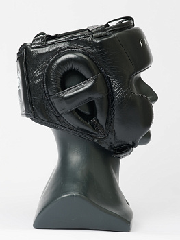 HG18 PRO Шлем тренировочный верх-шнуровка. Кожа. Цвет: Черный