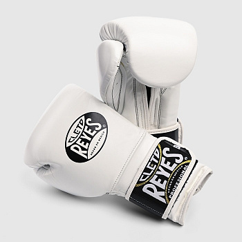 Перчатки боксерские тренировочные на липучках CLETO REYES CE600 белые , кожа