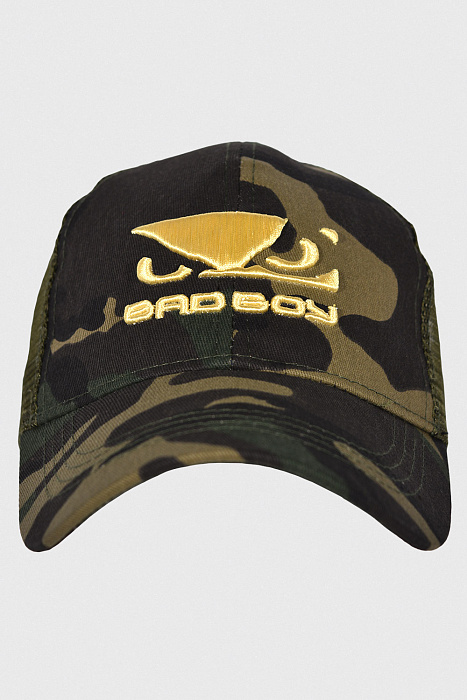 Бейсболка/Кепка Bad Boy 3D Logo зеленый камуфляж