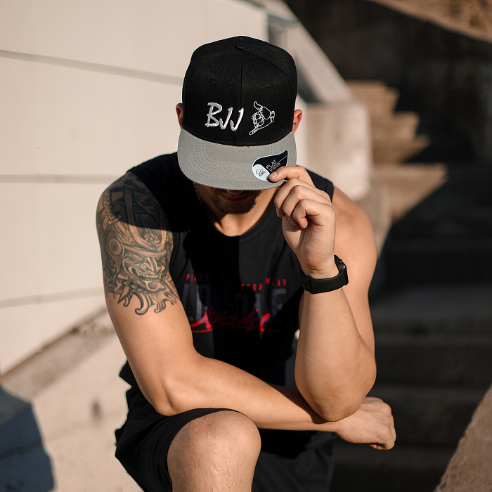Бейсболка BJJ черно-серая 