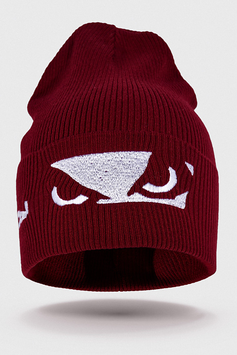 Шапка Bad Boy Logo New white бордо