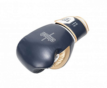 C184 Перчатки боксерские Clinch Contender темносине-бело-золотые