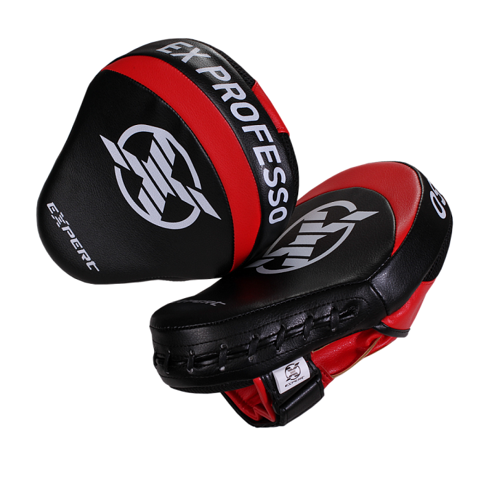 Тренерские Лапы FIGHT EXPERT (ПВХ, 25*18*5 см, Черный/красный)