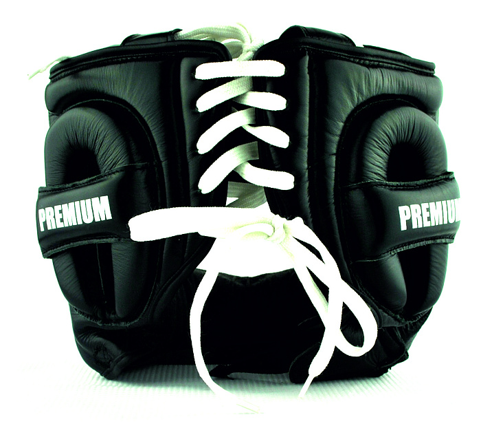 31-32BK Kiboshu Шлем с бампером PREMIUM/Черный/Кожа (M)