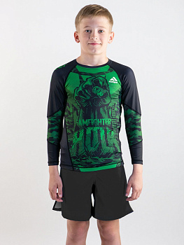 Рашгард детский HULK iamfighter черн-зелен (длинный рукав)