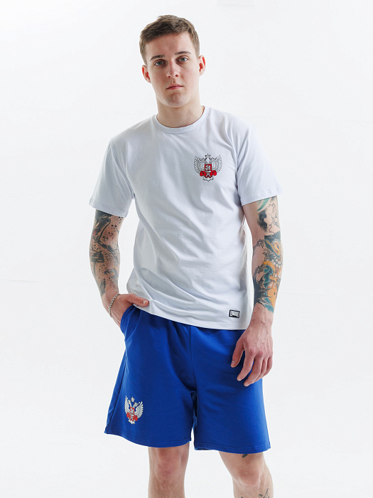 Комплект Футболка+Шорты ФБ России (бел., син.)