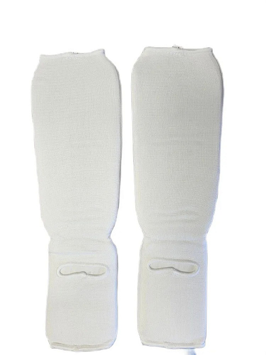 Защита голень-стопа Rage белый с золотым эласт. ткань