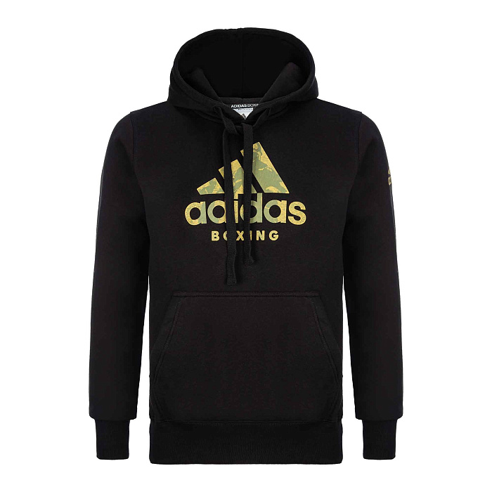 adiCLHD20B-K Толстовка с капюшоном (Худи) детская Hoody Badge of Sport Boxing Kids черно-золотая