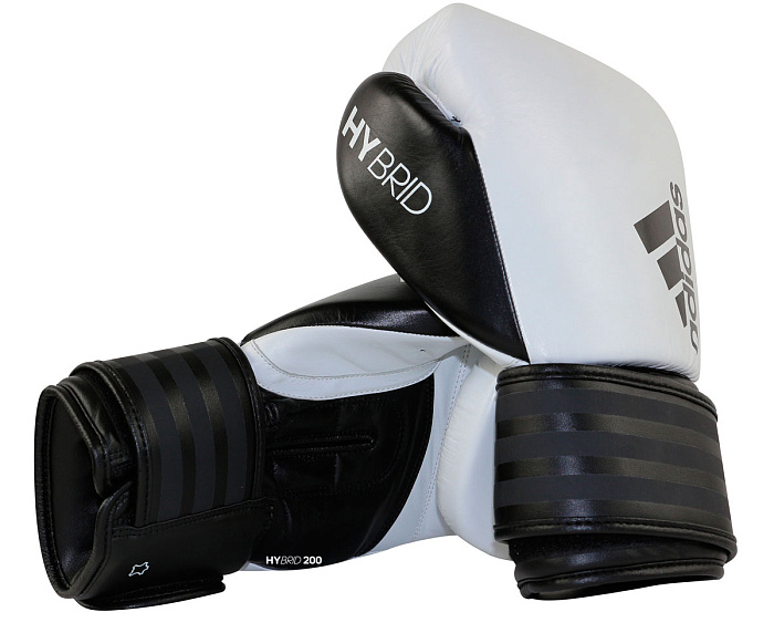 adiH200 Перчатки боксерские Hybrid 200 черно-белые (вес 14 унций) 